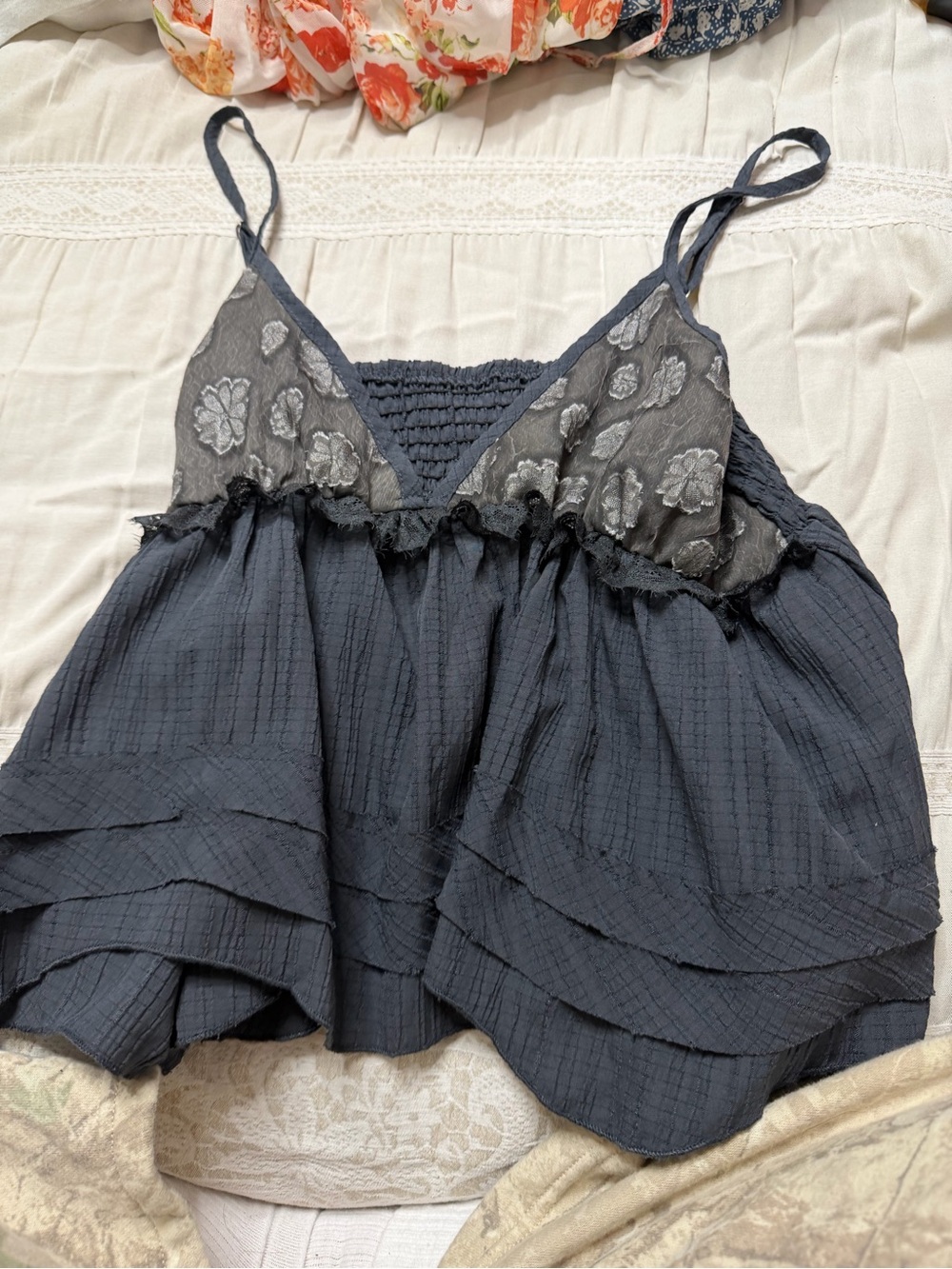 SHEIN Black Textured Fabric Top with Tag